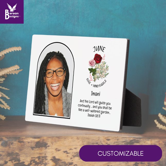 Plaque Photo Christian JUNE Fleur Mois de naissance NOM PHOTO (Créateur téléchargé)