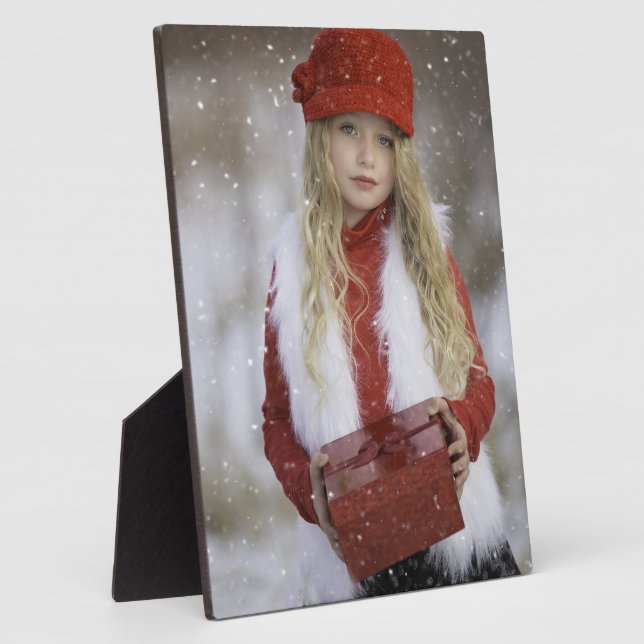 Plaque Photo Christmas Girl (Côté)