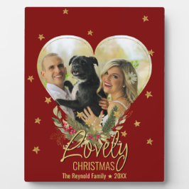 Plaque Photo Christmas Photo Heart Lovely Gold Parties scintill