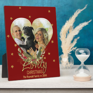 Plaque Photo Christmas Photo Heart Lovely Gold Parties scintill