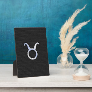 Plaque Photo Chrome Argent Comme Taurus signe Zodiac