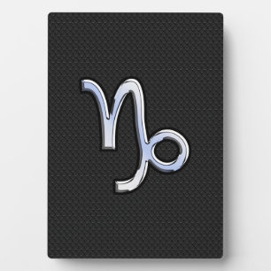 Plaque Photo Chrome comme Capricorn Symbole Zodiaque sur la pea