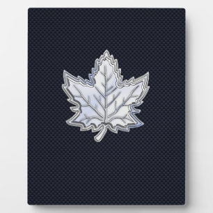 Plaque Photo Chrome Comme Maple Leaf Fibres de carbone Impressi
