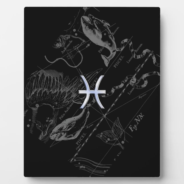 Plaque Photo Chrome comme Pisces Zodiac Connexion Black Heveliu (Devant)