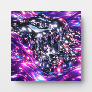 Plaque Photo Chrome Liquide Violet Abstrait