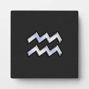 Plaque Photo Chrome moderne comme Aquarius Zodiac Connexion Sna
