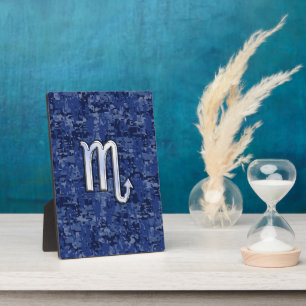 Plaque Photo Chrome Scorpio Zodiac Connexion Marine Camo Bleu