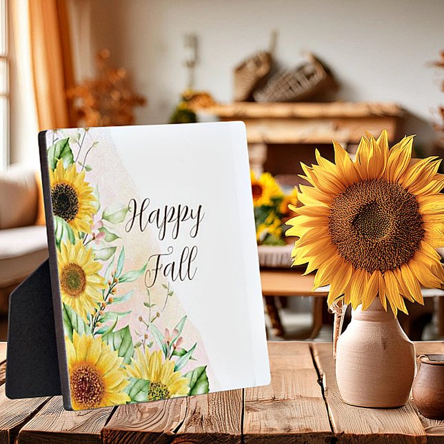 Plaque Photo Chute de tournesol avec texte personnalisable (Créateur téléchargé)
