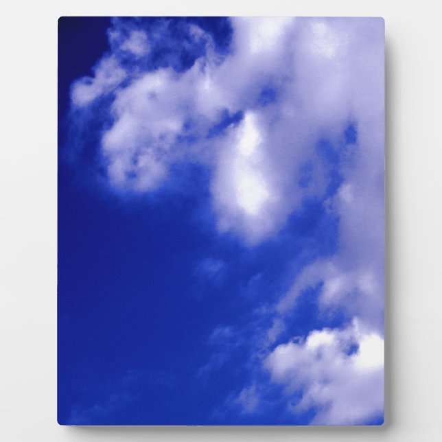 Plaque Photo Ciel bleu et nuages blancs (Devant)