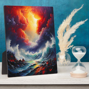 Plaque Photo Ciel et mer torride - Art marin dynamique