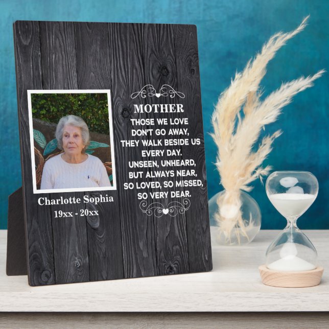 Plaque Photo Citation commémorative pour maman Photo personnali (Côté)