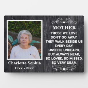 Plaque Photo Citation commémorative pour maman Photo personnali