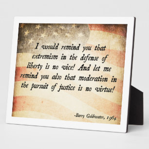 Plaque Photo Citation de Barry Goldwater