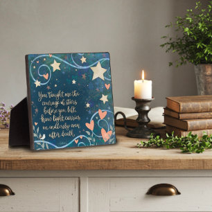 Plaque Photo Citation de mémoire Inspirational Blue Stars Heart