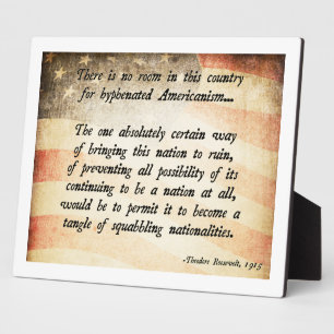 Plaque Photo Citation de Teddy Roosevelt