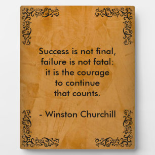 Plaque Photo Citation de Winston Churchill ; Succès défilement