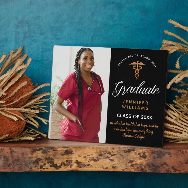 Plaque Photo Citation Inspirationnelle de l'école Médicale (Côté)
