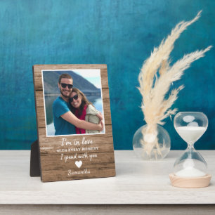 Plaque Photo Citation Rustic Wood Love Couple Anniversaire Phot