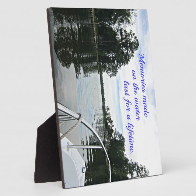 Plaque Photo Citation sur le temps passé sur l'eau. (Côté)