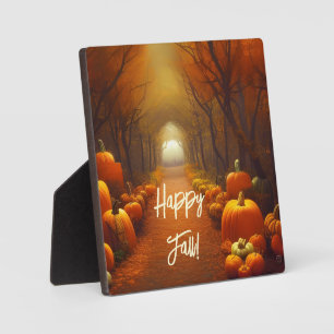 Plaque Photo Citrouille Path Belle scène d'automne Tabletop
