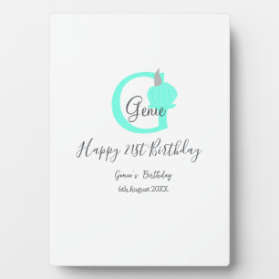 Plaque Photo Citrouille vert automne anniversaire 21e pastel gr