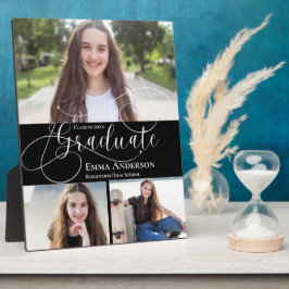 Plaque Photo Classe De 2025 Graduation Black Multi Photo Cadeau