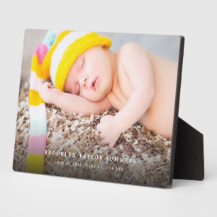 Plaque Photo Classic Simple Black Gradient Modern Baby Photo