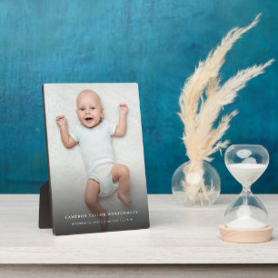 Plaque Photo Classique Simple Noir Dégradé Moderne Photo bébé