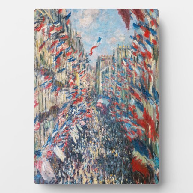 Plaque Photo Claude Monet - La Rue Montorgueil - Paris (Devant)