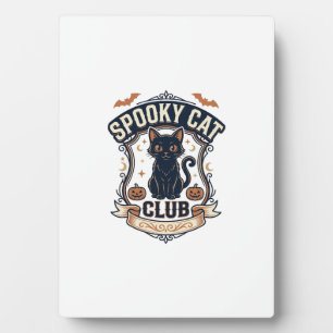 Plaque Photo Club de chat effrayant Chat Halloween Chat effraya
