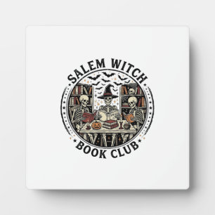 Plaque Photo Club de lecture de Salem Witch Livre Squelette Vin