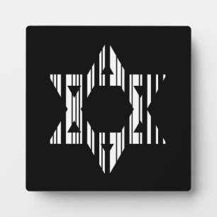 Plaque Photo Code barre ÉTOILE DE DAVID Conception de motif Jud
