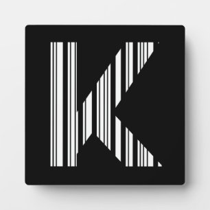 Plaque Photo Code-barres de la lettre K Premier motif de code-b