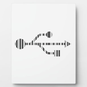 Plaque Photo CODE DE BARRE LOGO USB Code-barres Motif de l'ordi