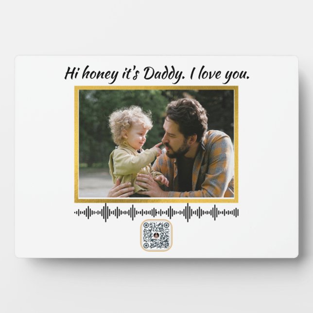 Plaque Photo Code QR d'art Soundwave - Enregistrement vocal per (Devant)