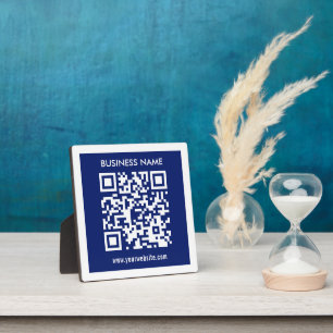 Plaque Photo Code QR (généré instantanément) modifiable   Bleu 