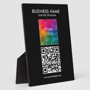 Plaque Photo Code QR Logo d'entreprise Slogan ici Modèle person