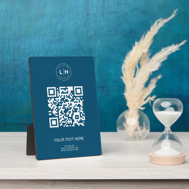 Plaque Photo Code QR promotionnel d'entreprise moderne (Côté)