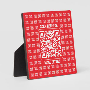 Plaque Photo Code QR promotionnel (modifiable) avec Motif Logo