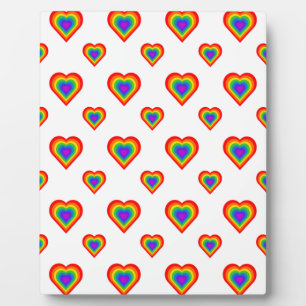 Plaque Photo Coeur arc-en-ciel