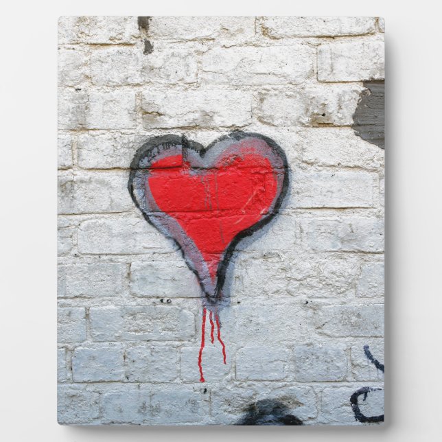 Plaque Photo Coeur de graffiti rouge (Devant)
