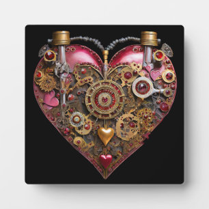 Plaque Photo Cœur de Streampunk Rubis Saint-Valentin