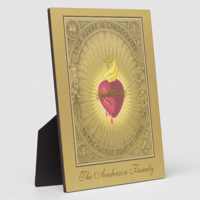 PLAQUE PHOTO COEUR SACRÉ ÉLÉGANT DE LA PRIÈRE DE CONSÉCURATION  (Côté)