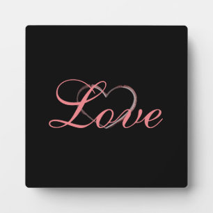 Plaque Photo Cœur Tendance Mariage Amour Calligraphie Gris