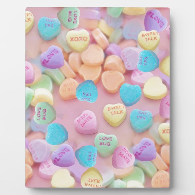 Plaque Photo coeurs de bonbons valentines (Devant)