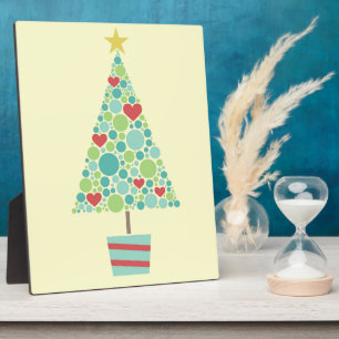 Plaque Photo Coeurs mignons pastel moderne sapin de Noël