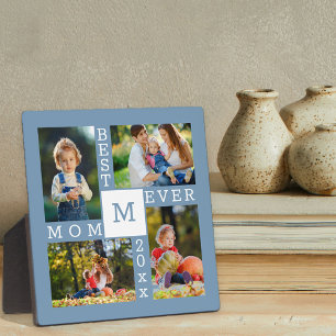 Plaque Photo Collage de 4 photos personnalisé Meilleure Maman B