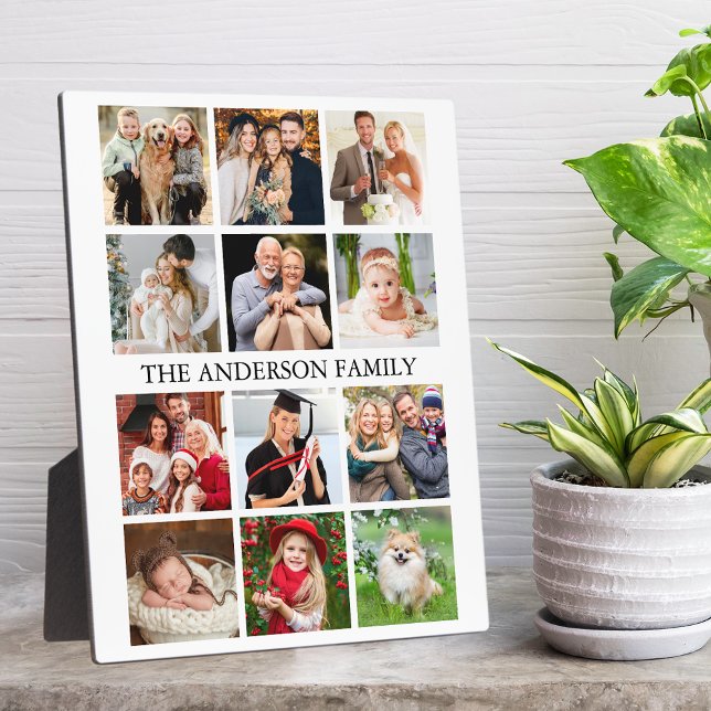 Plaque Photo Collage de photos de famille (Customize to change text size, text style or background color.)