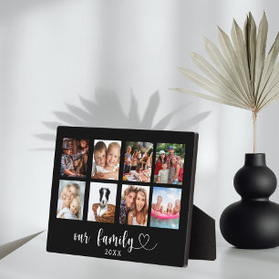 Plaque Photo Collage de photos de famille amour noir écriture c