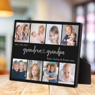 Plaque Photo Collage de photos de grands-parents modernes Cœur 